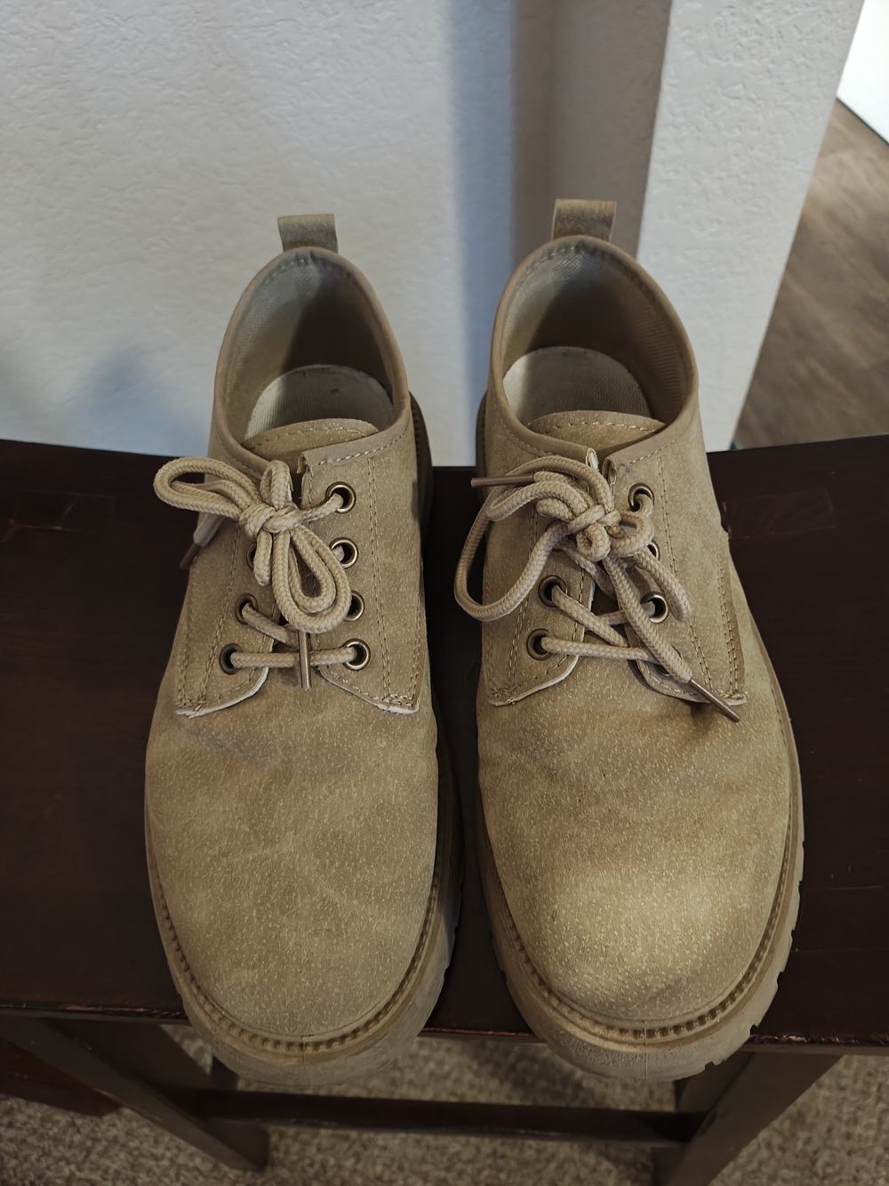 Men's Casual Suede Lace-Up Shoes in Tan